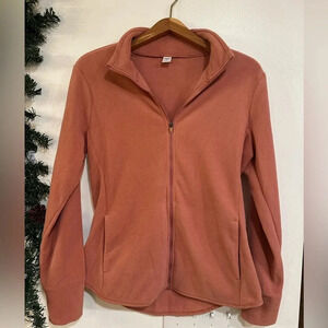 Old Navy Women’s Full Zip Up Fleece Jacket Women's Medium Dusty Pink